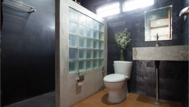 37 Ideas for Separating Wet-Dry Bathroom Zones With Concrete Walls