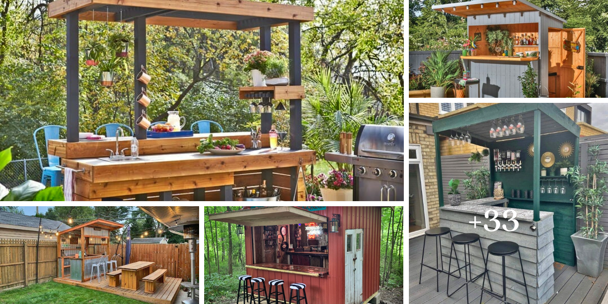 38 Stunnıng “Outdoor Bar” Ideas Wıth Wood & Zınc For Your Partƴ